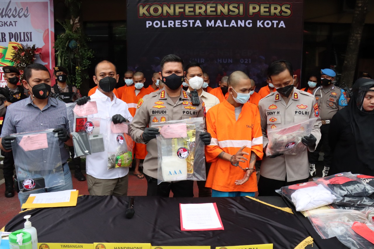 Polresta Malang Kota Gagalkan Peredaran Narkoba  2,6 KG
