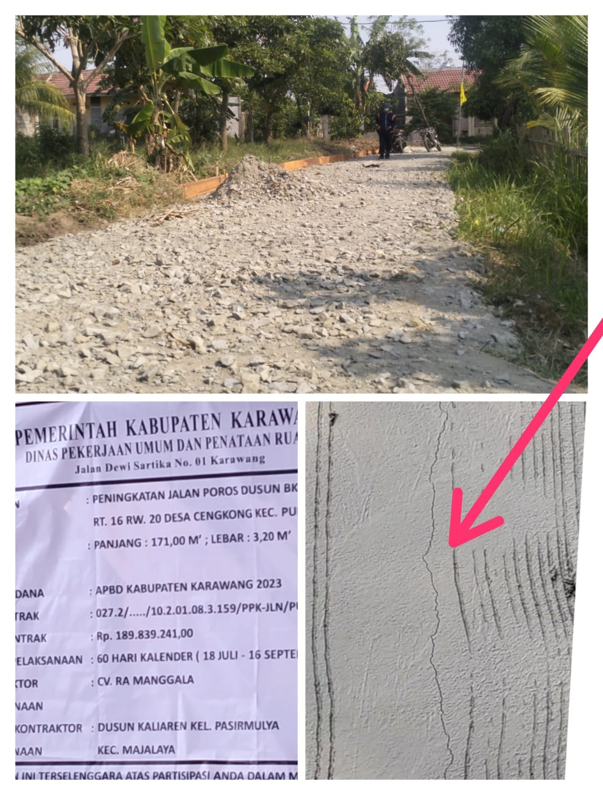 Di Duga Proyek Yang di Kerjakan CV RA Manggala Menyimpang Dari Aturan