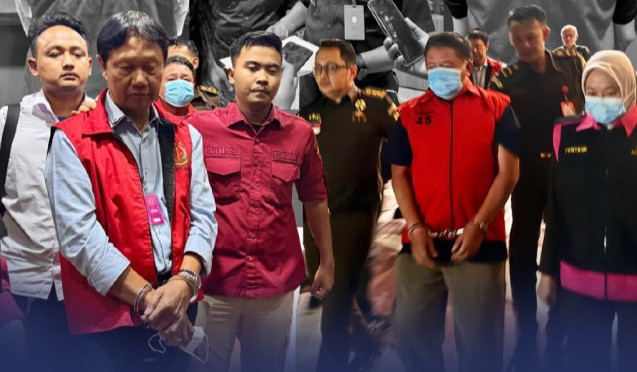 Penahanan tersangka di kasus pengadaan tanah kampus oleh mantan Direktur Polinema Malang (Foto: Dok Humas kejati jatim)